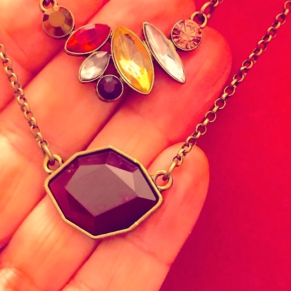 Anthropologie Jewelry Anthropologie New Double Chain Jewel Tone